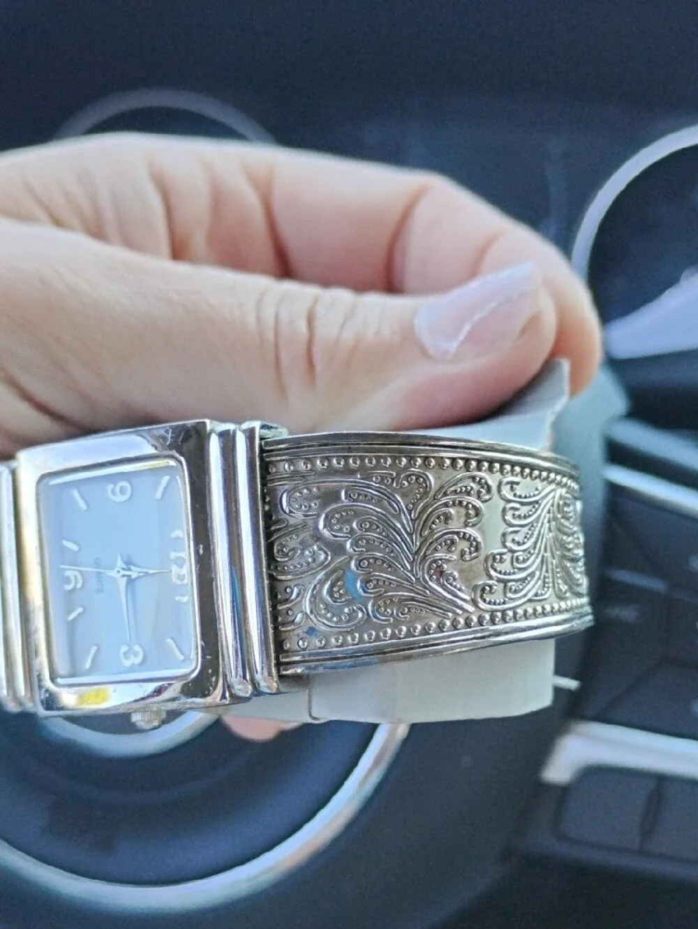 Paisley Watch Elegant Silver-Tone Women's Square Dial Watch